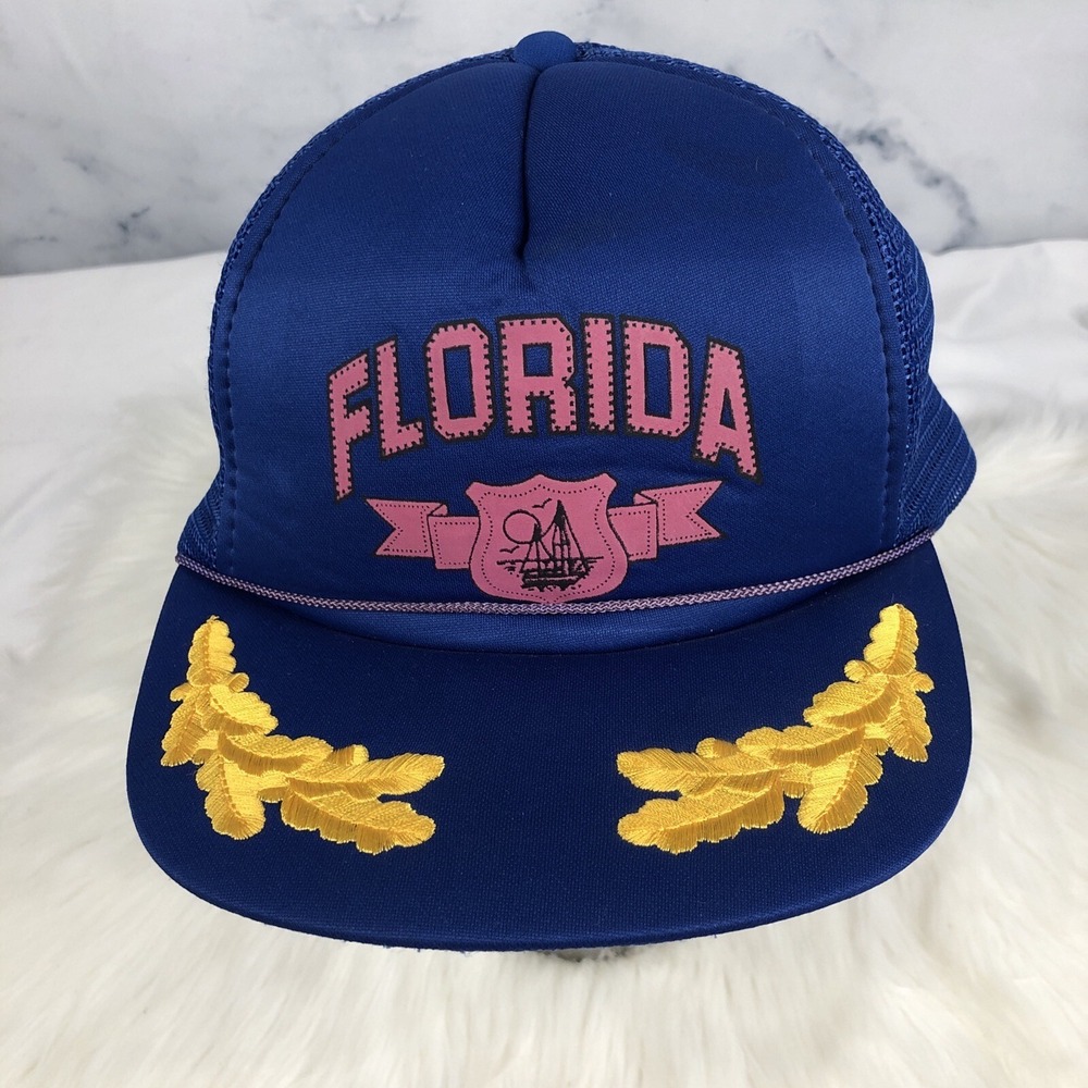 Florida  Classic Designer Pro Mesh Snapback Hat Cap Blue